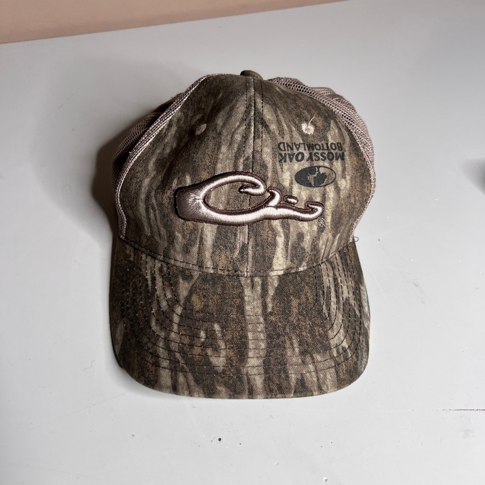 Drake Waterfowl Mossy Oak Bottomland Camo Trucker Hat Mesh Back‎ Adjustable Cap